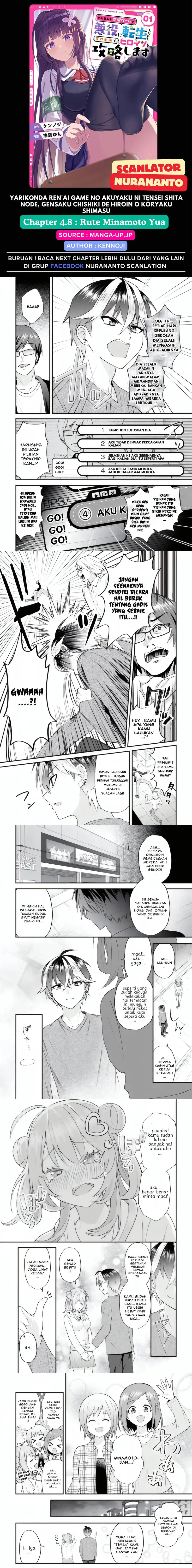 Yarikonda ren’ai game no akuyaku ni tensei shita node, gensaku chishiki de hiroin o kōryaku shimasu Chapter 04.8 Gambar 1