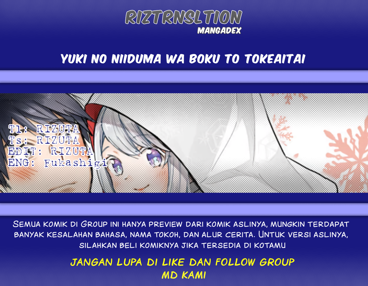 Yuki no Niiduma wa Boku to Tokeaitai Chapter 04.2 Gambar 1