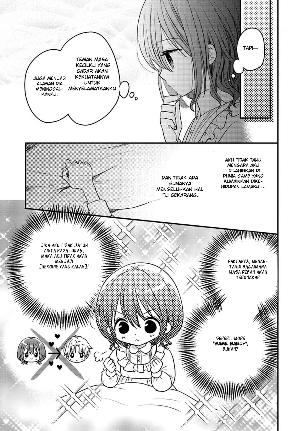 Yuusha-sama no Osananajimi to iu Shokugyou no Make Heroine ni Tensei shita no de, Chougoushi ni Job Change shimasu. Chapter 01 Gambar 29